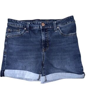 Seven7 Size 12 Rolled Cuff 5 Pocket Denim Stretch Shorts Cotton-Poly-Spandex